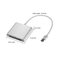 thumbnail image 4 of USB 3.0 Aluminum Alloy 3-in-1 Memory Card Reader - Simultaneous Support for TF, SDXC, CF Cards - High-Speed Data Transfer (10x Faster than USB 2.0) - Compatible with Windows, Mac, OTG-Enabled Devices, 4 of 6