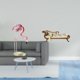thumbnail image 2 of Escultura de pájaro flamenco de resina, arte moderno, figura de jardín con soporte de metal y sofá cama de madera en miniatura, accesorios de fotos DI, 2 of 8