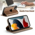 thumbnail image 4 of Casus Classic Wallet Case Leather Logo View Card Holder Cover for Apple iPhone 14 - Slate, 4 of 8