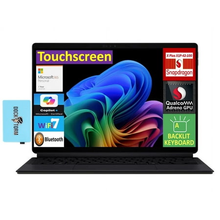 ASUS ProArt PZ13 AI Powered 2-in-1 Laptop 13.3in Touchscreen AMOLED 2.8K Display (Qualcomm Snapdragon X Plus X1P-42-100, 16GB LPDDR5X, Win 11 Pro) w/Microsoft 365 Personal , DKZ USB Port Expander