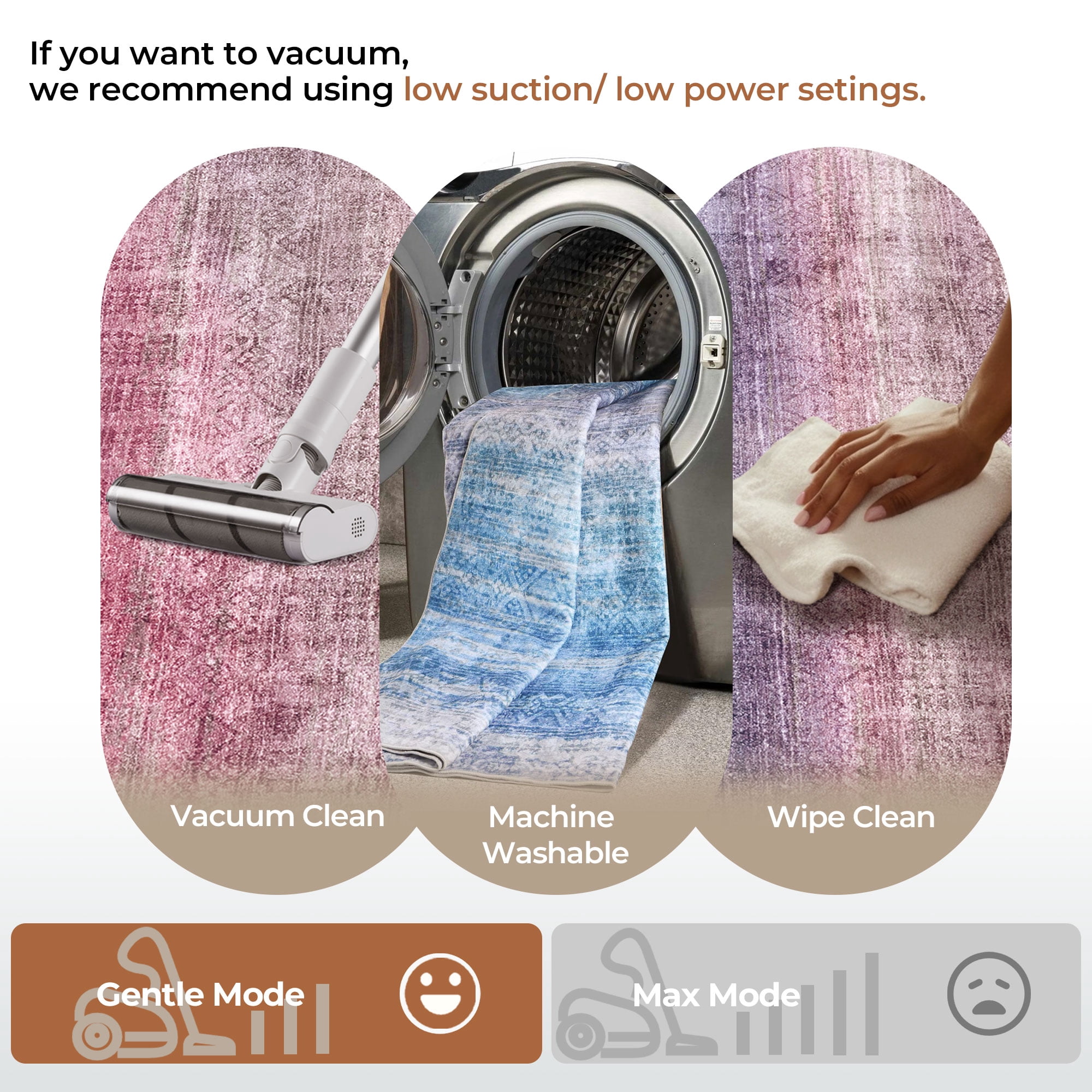 9x12 Modern Abstract Rugs Washable Non-Slip Ombre for Living Room Bedroom Study Room-Orchid
