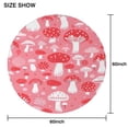 thumbnail image 6 of Red Mushroom Pattern Pink Pattern Round Tablecloth 60"x60",Wrinkle Wipeable Table Cloth for Kitchen Dining Room Picnic Patio Party, 6 of 6