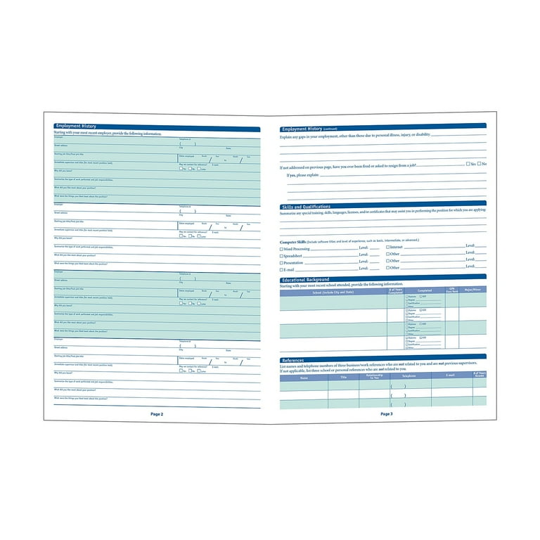Employment Application Form Pdf