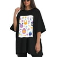 thumbnail image 4 of Plus Size Shirt for Women Black Tops for Women Short Sleeves Shirt for Women Easter 124 T Shirt Oversized Shirt for Women S, 4 of 5