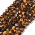 thumbnail image 2 of Faceted Natural Tiger Eye Beads Strands Star Cut Round Beads 10x9mm Hole: 1mm 38pcs/strand 14.5 inch, 2 of 4