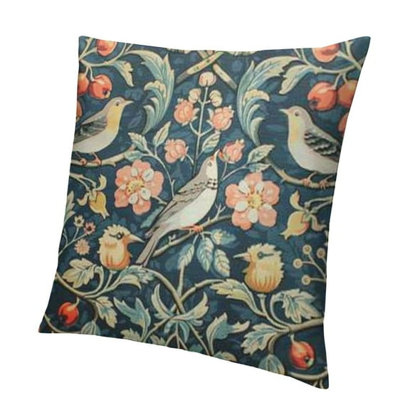Pillow Covers Blue Sage Green Pimpernel Pillow Cases Red Colorful Floral Bird Decorative Throw Pillow Case Home Decor for Living Room Porch Patio Outdoor
