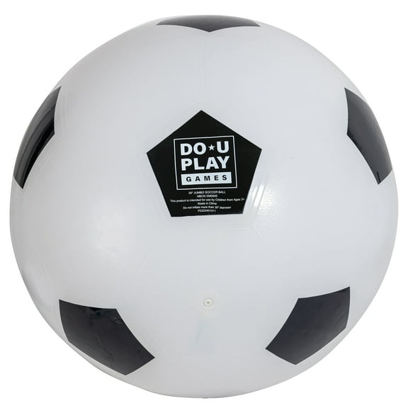 Do-U-Play: Jumbo Soccer Ball - 30" Inflatable Ball, Outdoor Sports Play, Kick-Chase-Bounce, Hand Pump, Easy Inflate & Deflate, Adults & Kids Ages 3 