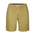 thumbnail image 1 of Pantalones cortos de plaestampados con bolsillos de cintuelástide baño de verano pahombre Caqui 32, 1 of 6