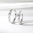 thumbnail image 3 of 2pzs Anillo De Promesa Parejas 925 Plata Original Modelo Plateado, 3 of 4