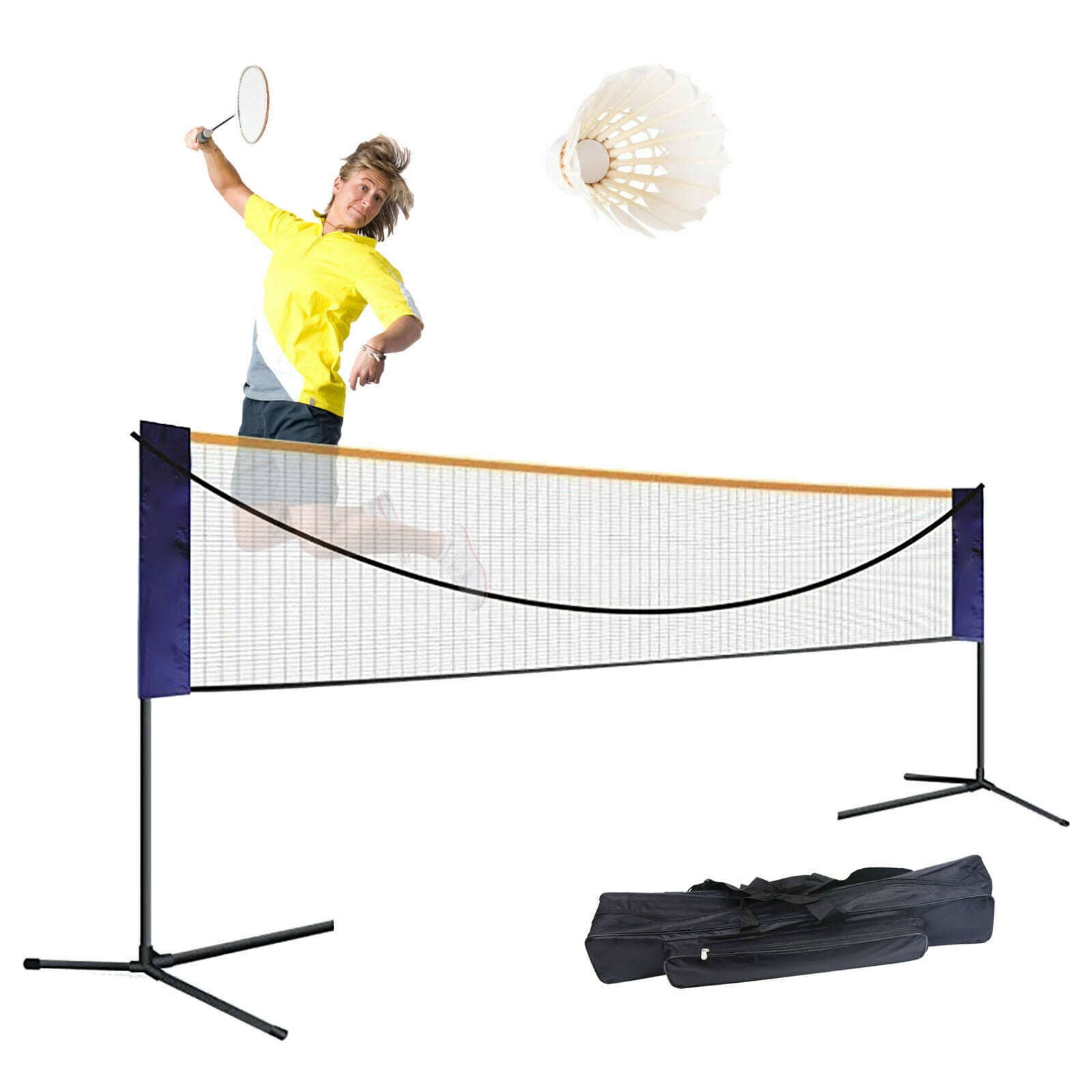 Badminton Net Set 20ft  Portable Tennis Net Pickleball and Volleyball Net +Pole