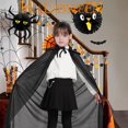 thumbnail image 5 of Capa negra con capucha para Halloween, accesorios de cosplay de bruja, disfraz de Halloween para adultos/niños, capa para adultos, (negro, 125 cm), 5 of 5