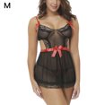 thumbnail image 1 of Encantadora ropa de dormir de encaje para mujer Vestido de malla Perspectiva Lencería Ropa de dormir hueca sidaley  XX000156-01, 1 of 7