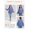 thumbnail image 3 of Blusa Eytino para mujer, talla grande, cuello en V, manga larga, chifón, 3 of 6