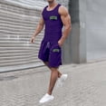 thumbnail image 2 of Afdoent Men's 2 Piece Short Set Mens Casual Summer Outfits For Unique Printed Sleeveless Vest And Shorts Set For Outdoor Activities Versatile Style Summer Vacation Outfits For Men, 2 of 9