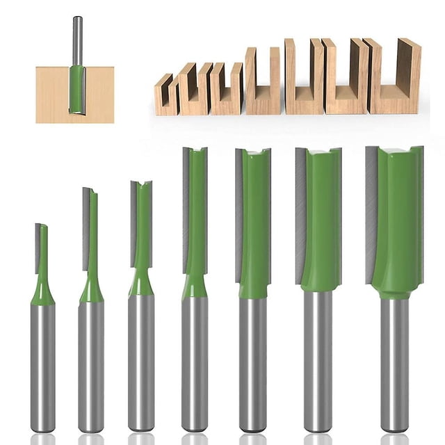 Broca de fresado recta de 6 mm, 7 piezas de brocas de fresado rectas, cortador de bordes rectos, juego de mordazas rectas, broca de fresado de madera de carburo, herramientas para trabajar l