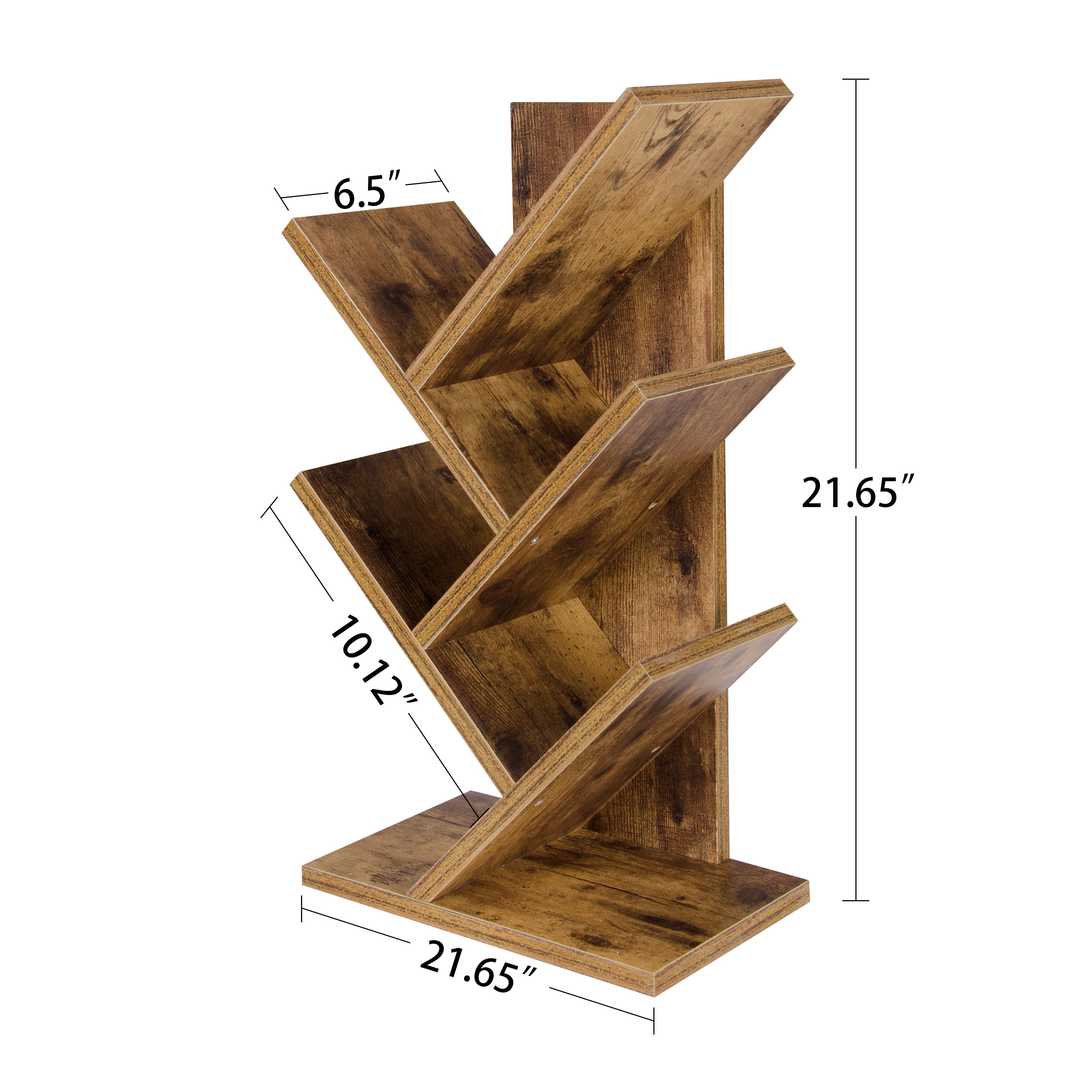 Tree Bookshelf, Estantería de madera de bambú de nivel de soporte