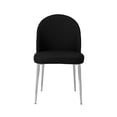 thumbnail image 3 of Era 24 Inch Set of 2 Dining Chairs- Curved Back- Black Faux Leather- Chrome, 3 of 6