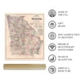 thumbnail image 4 of 1864 Map of Georgia Poster - Vintage Map of Georgia Wall Art - Vintage Georgia Map Showing Counties, Railways, Stations, Villages, Mills - Georgia State Wall Map, 4 of 8