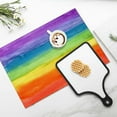 thumbnail image 3 of Placemats Set of 4,Colorful Strip Rainbow,Washable Burlap Woven Heat Resistant Placemat for Dinning Table,Farmhouse,Outdoor,18X12 Inch, 3 of 5