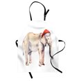 thumbnail image 1 of Watercolor Animal Apron, Christmas Animal with Santa Claus Hat New Year Noel Theme, Unisex Kitchen Bib with Adjustable Neck for Cooking Gardening, Adult Size, Beige Purple Grey Red, by Ambesonne, 1 of 4