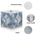 thumbnail image 3 of Foldable Fabric Storage Bin Home Cubes Clothing Organizer Bins Large Collapsible Box Basket for Home Organizer Blue Plaid Pattern, 3 of 7