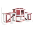thumbnail image 2 of vidaXL Outdoor Large Rabbit Hutch Red and White 204x45x85 cm Wood, 2 of 5