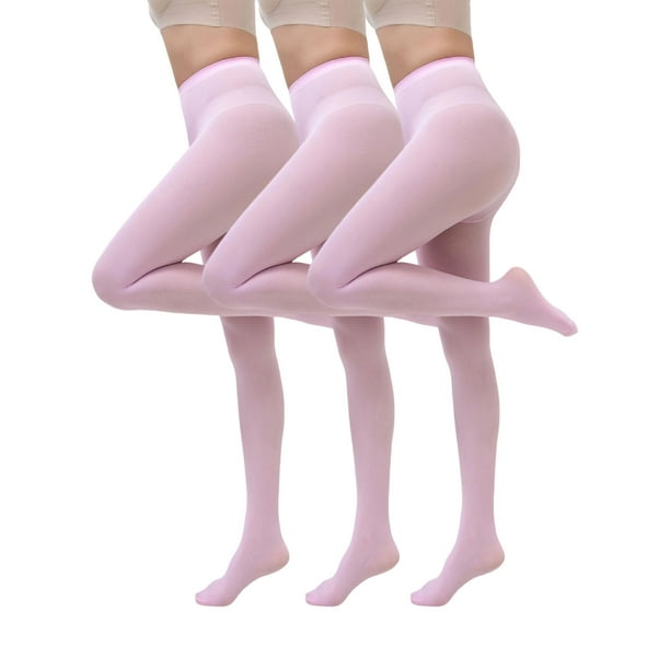 Medias de seda para mujer, 3 piezas, talla grande, para Halloween y Navidad, color caramelo, accesorios de fiesta, color liso