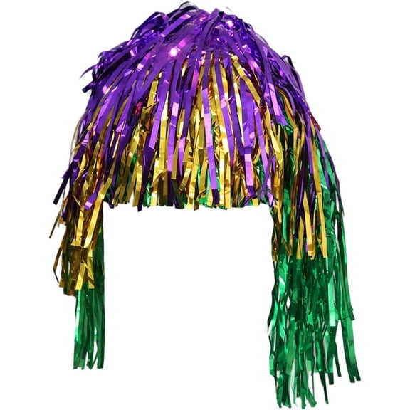 Jiibva Multicolored Crazy Hats Fashion Tinsel Wig for Carnival Reusable Cheerleader Decoration Headwear