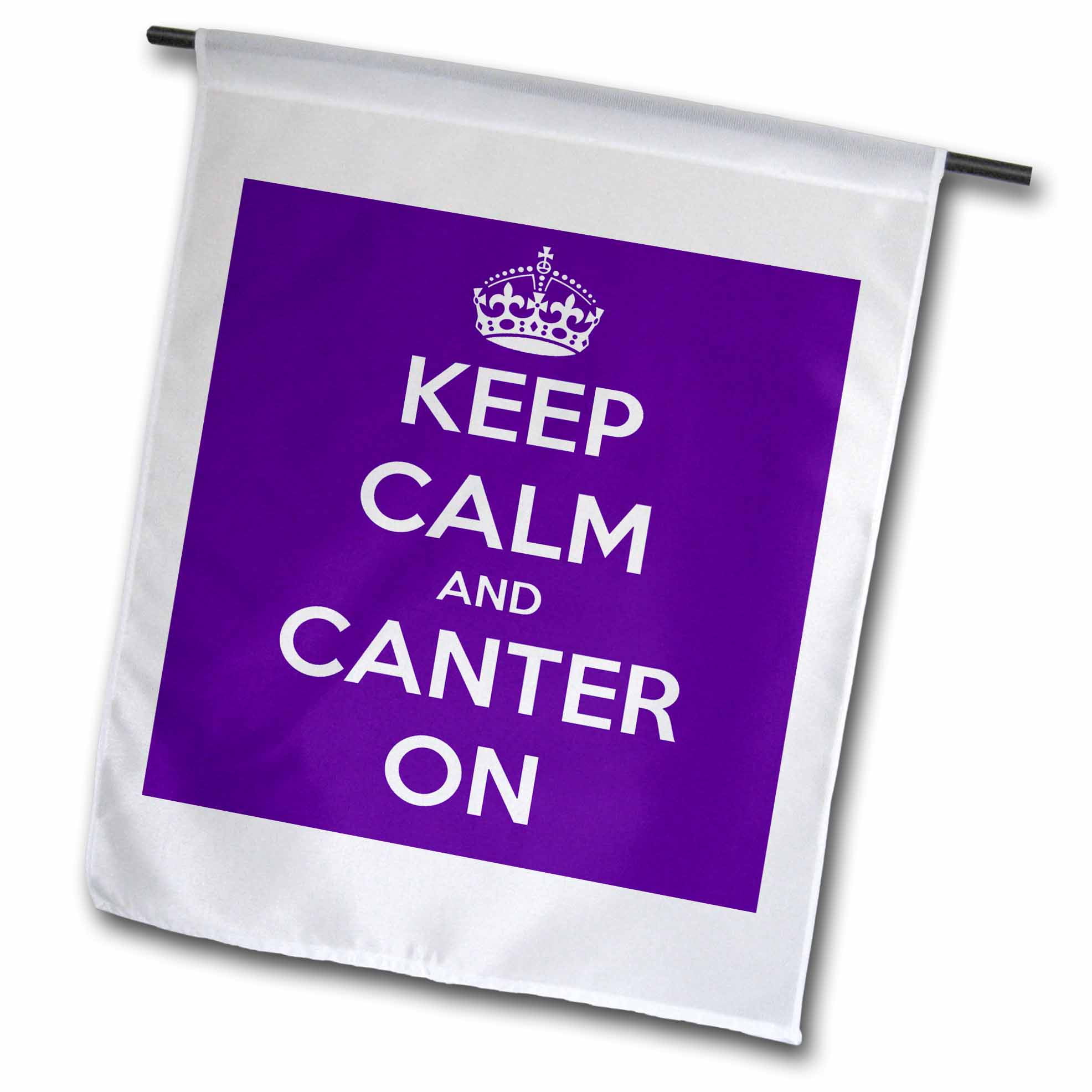 3dRose Keep calm and canter on. Purple. Garden Flag, 18 by 27inch