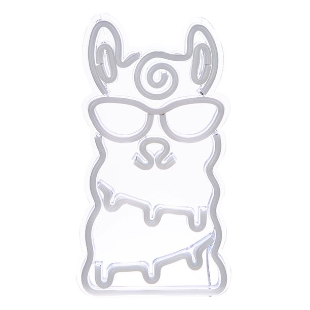 USB Powered Neon Sign Light Acrílico LED Wall Hanging Lamp Decor (Alpaca)