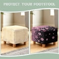 thumbnail image 6 of SCRAWLGOD Cherry Blossom Print Pink Black Ottoman Slipcover, Removable Footstool Decoration Non Slip Rectangular Furniture Protection for Footrest Sofa, 6 of 7