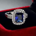 thumbnail image 2 of 7*9mm Blue Zirconia 925 Silver CZ Band Women's Jewelry Engagement Ring Size 6-10, 2 of 5