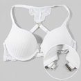 thumbnail image 3 of Livrdious Push Up Bras for Women Deep V Front Close Beauty Lace Racerback T-Shirt Bra Comfort Padded Underwire Bra, 32B-40C, 3 of 8