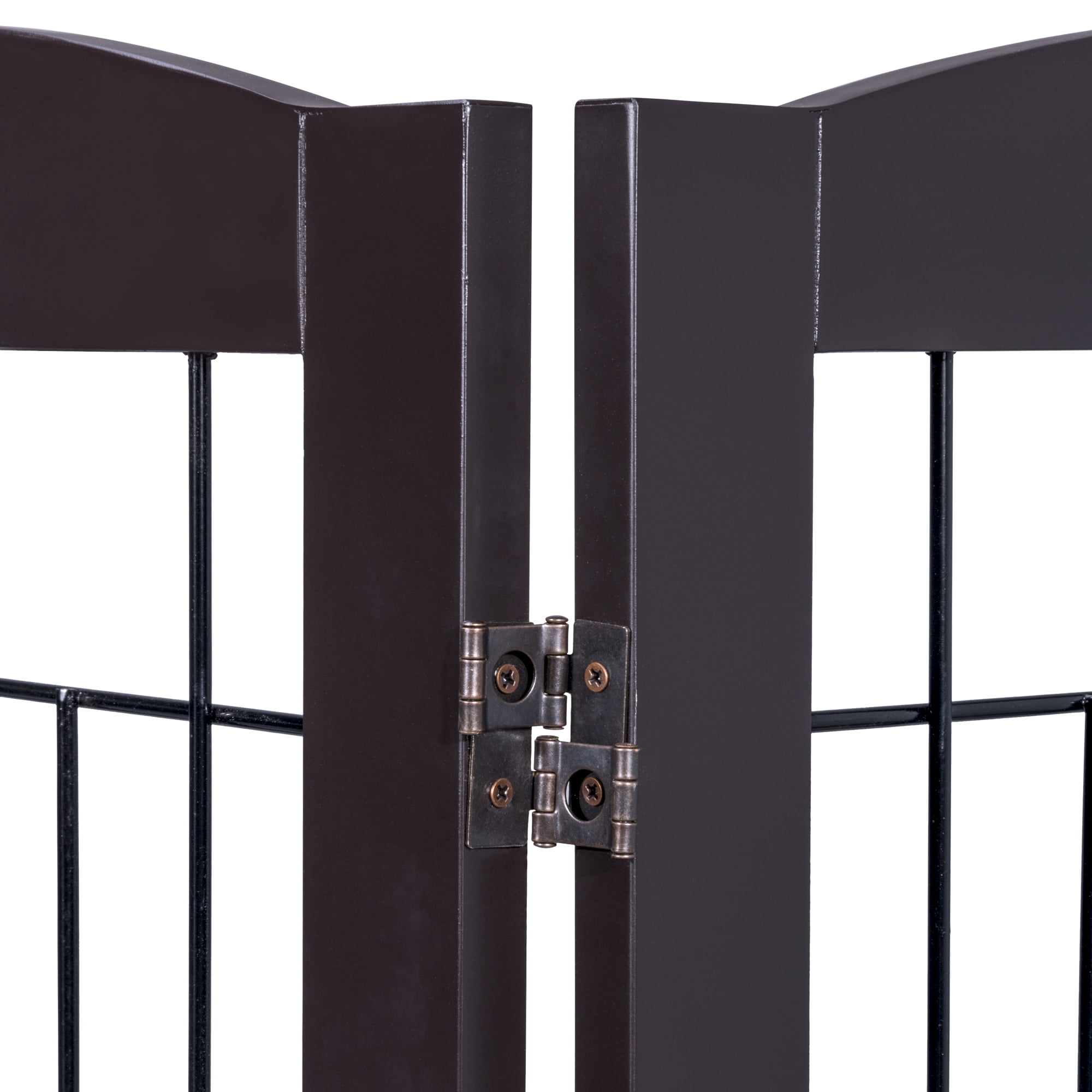 STAROUS Pet Gate for Dogs, 60 inches Extra Wide, 30 inches Tall Dog Gate for The Houes, Doorway, Stairs, Pet Puppy Safety Fence, Espresso- 3 Panels(No Include Support Feet)