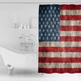 thumbnail image 4 of 72x78 Inch Shower Curtain American Flag Bathroom Decor Waterproof Fabric Bathtub Bath Curtains Decorative Vintage Blue Red USA Flag Extra Long Shower Curtain Set with Hooks, 4 of 6