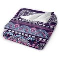 thumbnail image 2 of Sherpa Fleece Throw Blanket, Elephant Purple Bohemia Soft Warmer Throw Blankets for All Season, Lightweight Thermal Flannel Blanket Suit for Couch, Home Bed 50" X 40", 2 of 6