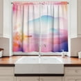 thumbnail image 2 of Ambesonne Nature Kitchen Curtains, Ombre Tropical Landscape, 55"x39", Pale Sky Blue Champagne, 2 of 3