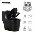 thumbnail image 5 of One Piece Elongated Toilet for Bathroom, Soft Closing Seat Include, High Efficiency 1.28 GPF, 12'' Rough-In, Matte Black, 5 of 8