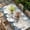 SteelBlue Beige, variant on Blue Snowman Christmas Table Cloths for 3 Foot Rectangle Tables, Xmas Snowflake Eucalyptus Leaves Rustic Patio Waterproof Elastic Fitted Tablecloths, Washable Rectangular Table Cover for Camping