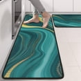 thumbnail image 2 of Kitchen Rugs Sets Of 2,Teal Gold Marble Pattern Anti Fatigue Kitchen Mat Rugs Non Slip Washable,Decorative Kitchen Floor Mats for Kitchen,Sink,Laundry,17"x47"+17"x47", 2 of 5