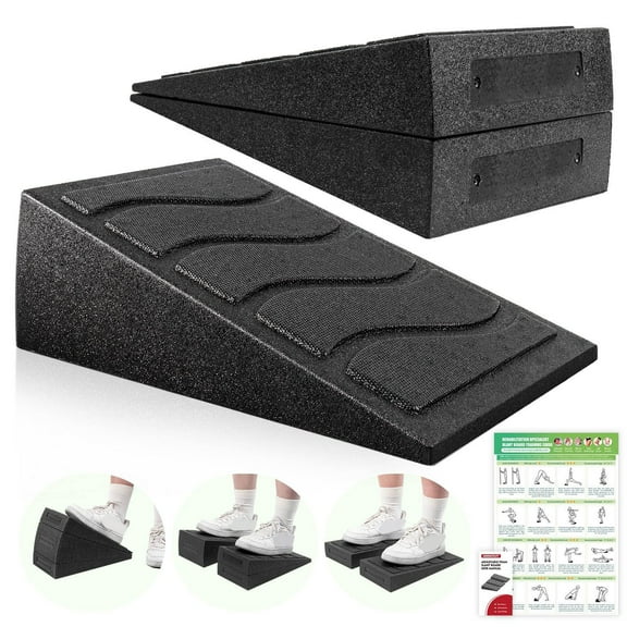 Black Slant Board For Calf Stretching 5 Adjustable Angles Incline Board For Squat Wedge 480 Lbs Weight Capacity Calf Stretch Yoga Foam Wedge For Exercise Squat Ankle Mobility & Physical Therapy