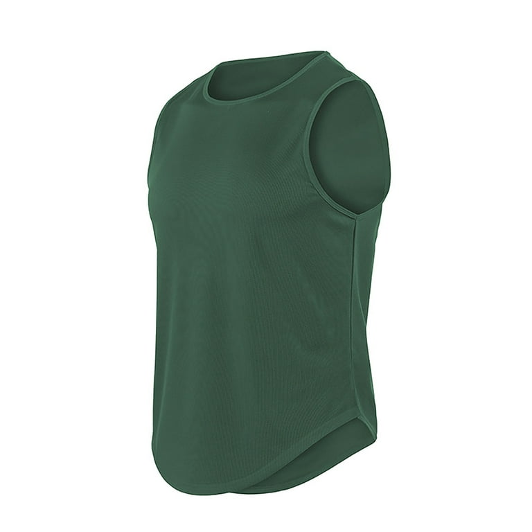 Glonme Mens Tank Tops Sleeveless Compression Shirts Cool Dry Summer Top  Running Casual Vest Breathable Baselayer Muscle Shirt Army Green M 