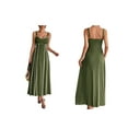 thumbnail image 3 of Women'S Striped Maxi Dress Spaghetti Strap Cut Out Flowy Long Dress Green S, 3 of 7