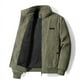 thumbnail image 1 of Chaqueta de pana para hombre, cuello alto, forro de piel de peluche, corte regular, cremallera, cálida, con bolsillos., 1 of 4