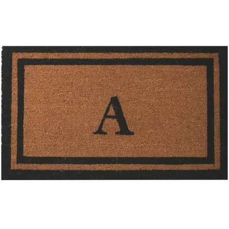 Envelor Home And Garden Customized Monogram A Coir Doormat Coco Welcome Mat Outdoor Rugs Non Slip Outside Front Door Mat Personalized Monogrammed Shoe