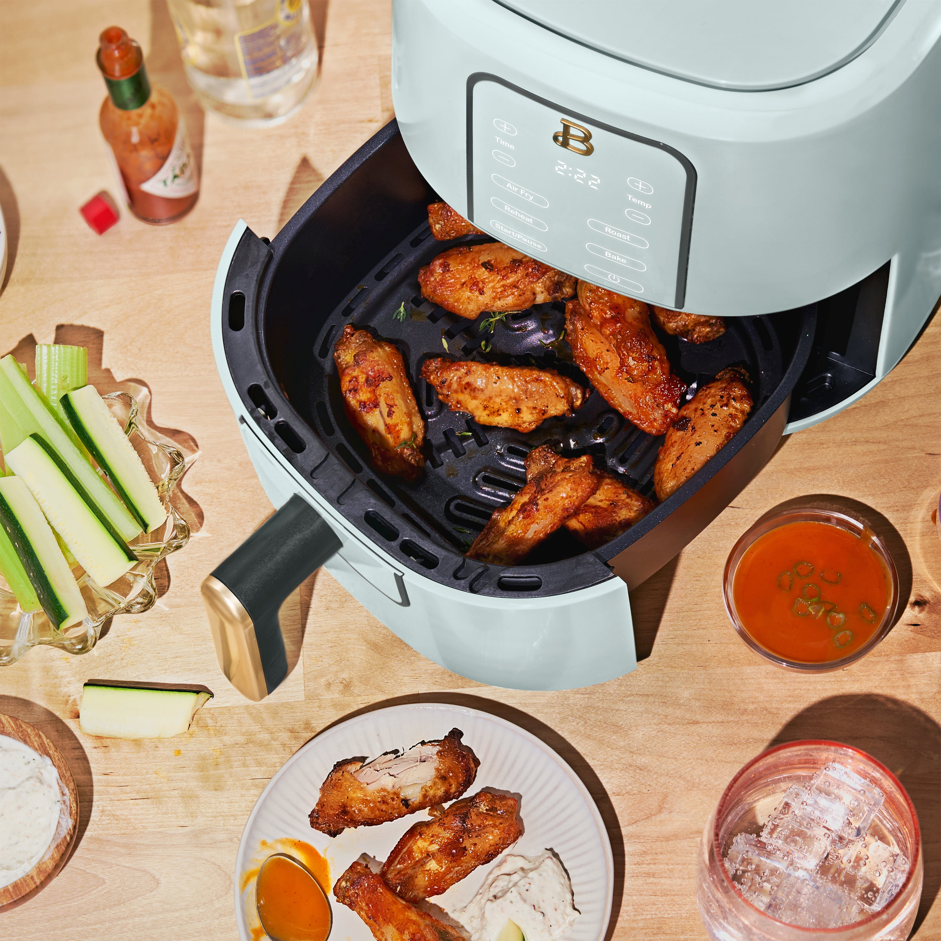 Beautiful 3 Qt Air Fryer with TurboCrisp Technology, EverGood™ Ceramic Nonstick Coating, Hydrangea by Drew Barrymore