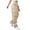 Beige-L, variant on Women's Soft Polyester Wide Leg High Waist Comfortable Joggers with Drawstring for Casual Wear and Exercise