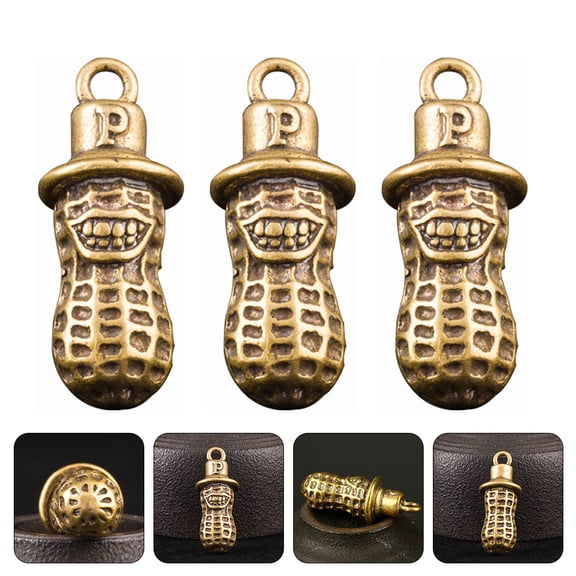 MEIBUTYUP Assorted Color Brass Peanut Keychain Charms, Stylish and