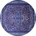 thumbnail image 1 of Ahgly Company Indoor Round Medallion Blue Traditional Area Rugs, 3' Round, 1 of 4