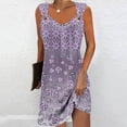 thumbnail image 2 of Penkiiy Robes pour Femmes 2024 Imprimé Marbre Col Rond Décontracté Sans Manches Robe à Bretelles Robe d'Été Babycon Sortie Décontractée Robes de Fête L Violet, 2 of 5